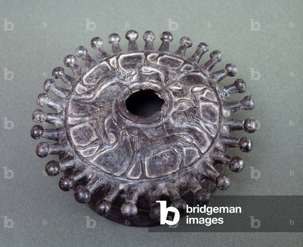 Bucchero pyxis lid, 650-600 BC