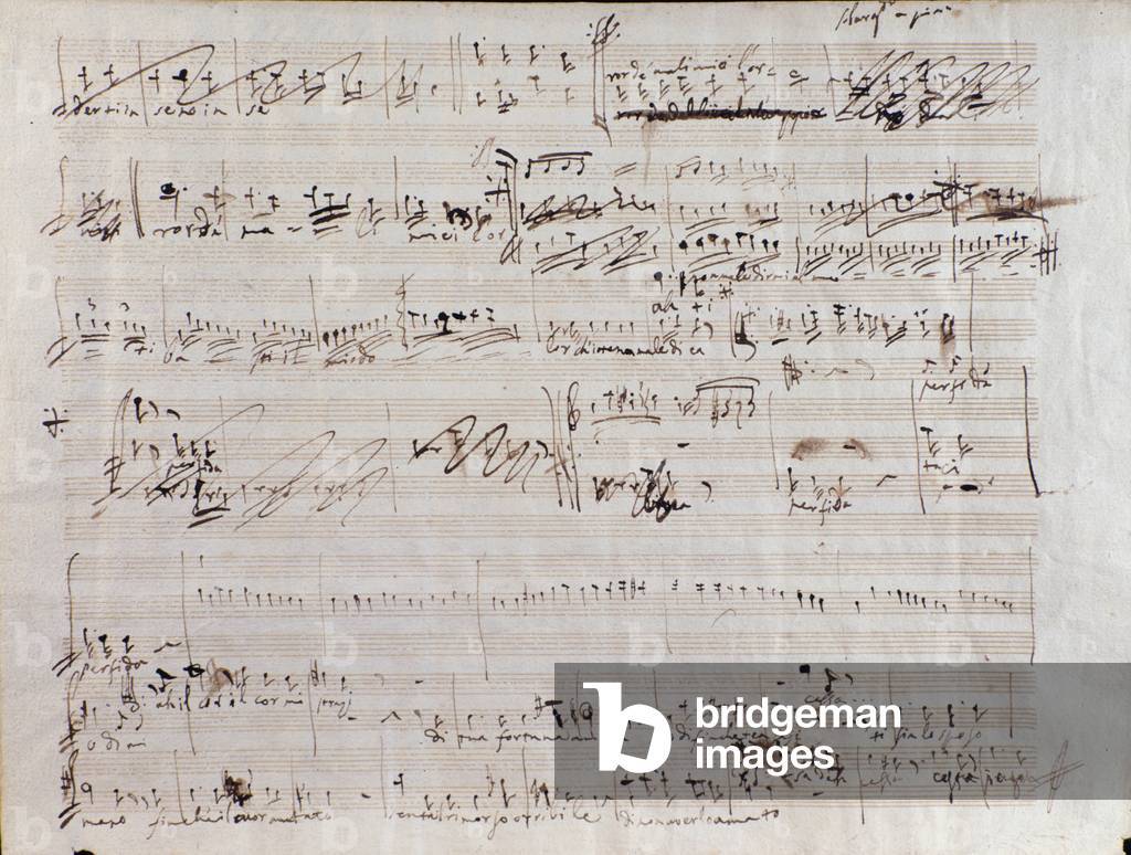 Sheet music page for  The pirate, opera by Vincenzo Bellini