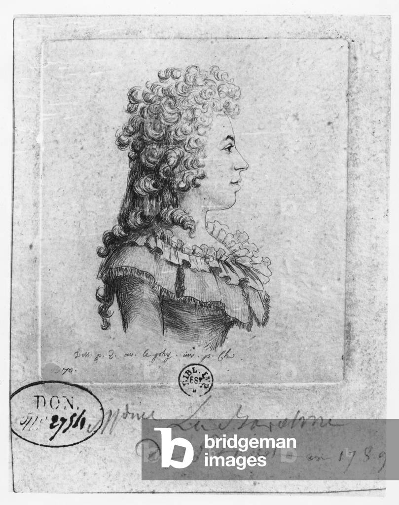 Madame de Stael, 1789 (pen & ink on paper)