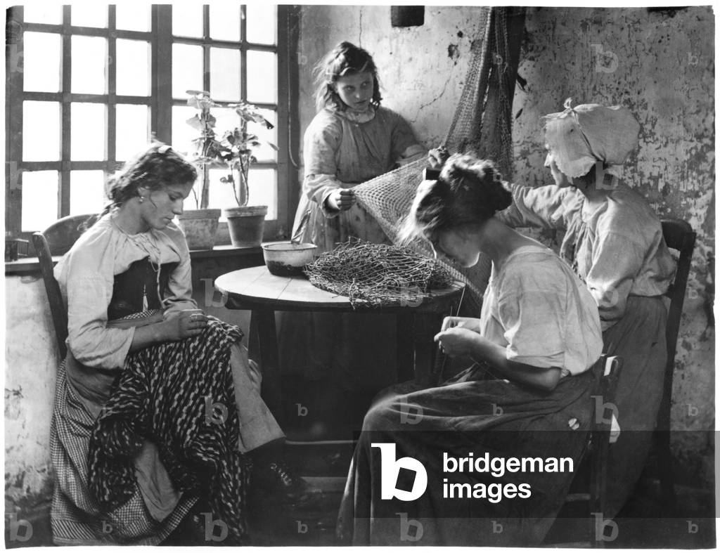 Interior of a fisherman's home, c.1900 (b/w photo)