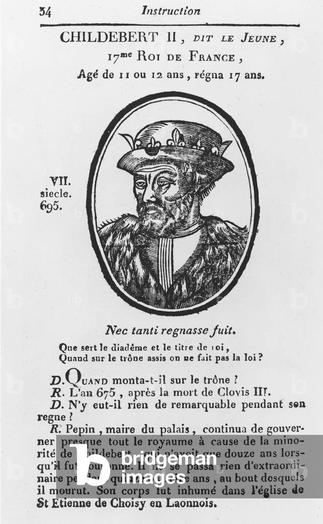 Childebert II, King of France (engraving)