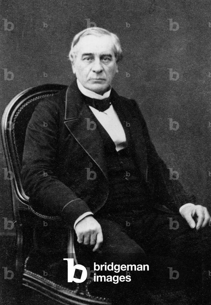 Portrait of Jules Barthélémy-Saint-Hilaire (1805 - 1895) (black and white photograph)