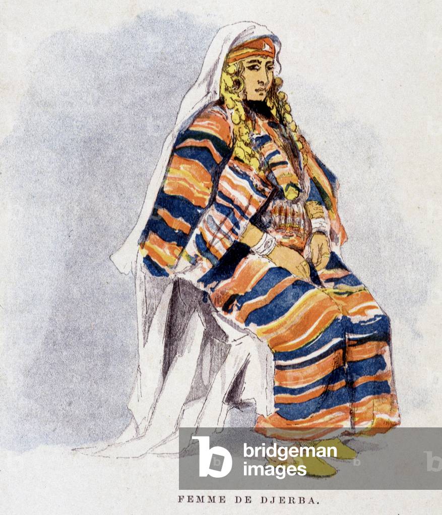 Woman of Djerba - in “” Tunis et ses environs”” by Charles Lallemand, 1890, Paris Quentin