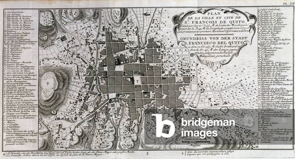 Mappa della città e della città di San François de Quito - in «» Viaggio storico del Sud America fatto da Ordi