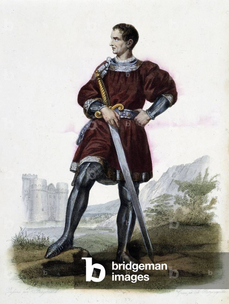 Portrait of Olivier V, Lord of Clisson, French warman (1336-1407). - in “” Le Plutarque Français””, 1844-1847