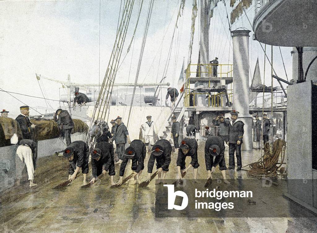 French Navy, late 19th century: wash of the bridge - Bibl. des Arts deco.