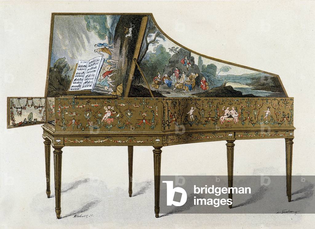 Harpsichord in dictionary of furniture by Henri Havard. Ed. Maison Quinn. sd. debut XXeme.