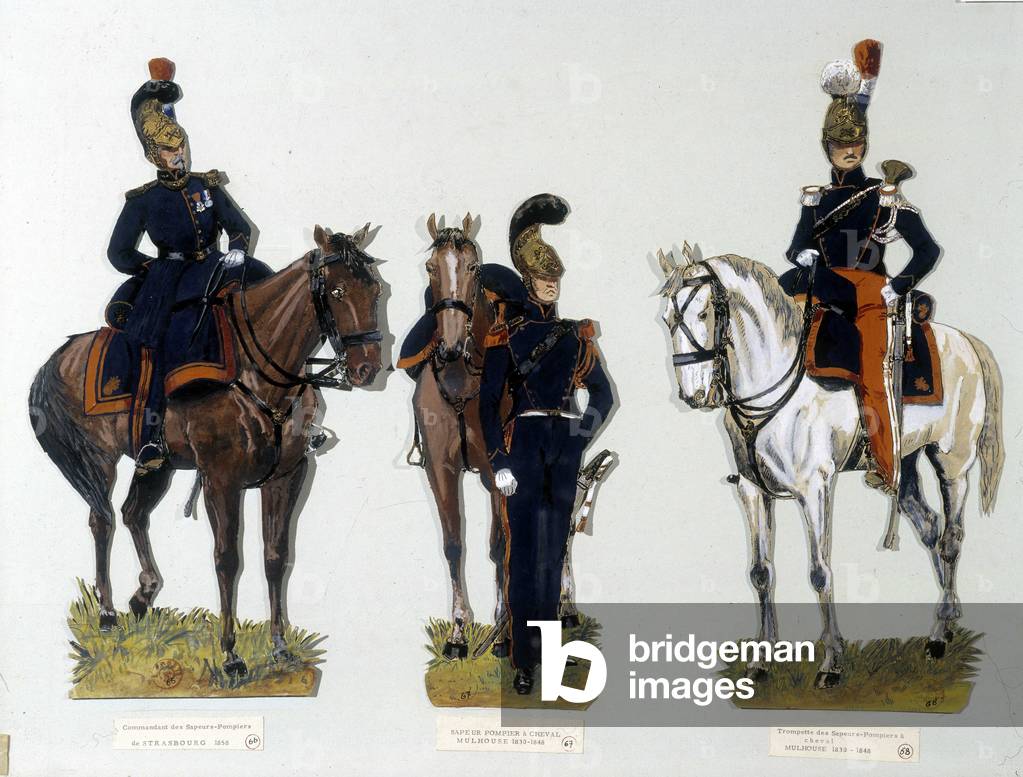 Firefighter uniforms 1869- 1888 - decoupages, Museum of Fontainebleau.