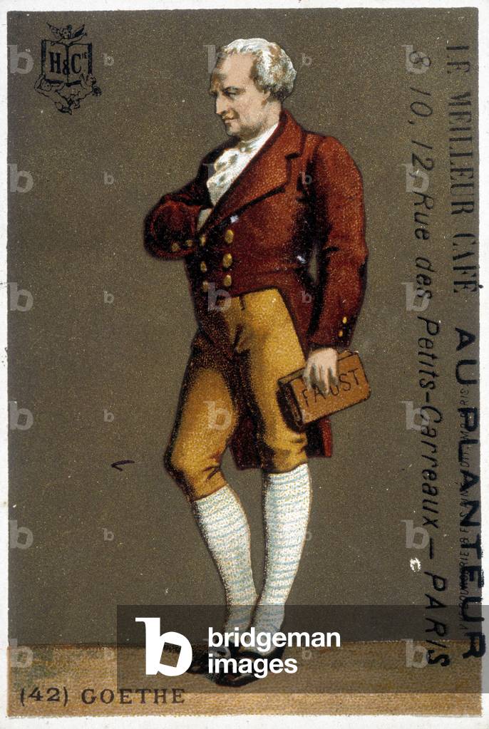 Portrait of Goethe. Drawing sd. 19th century. Portrait of Goethe in feet. Drawing sd. 19th century.