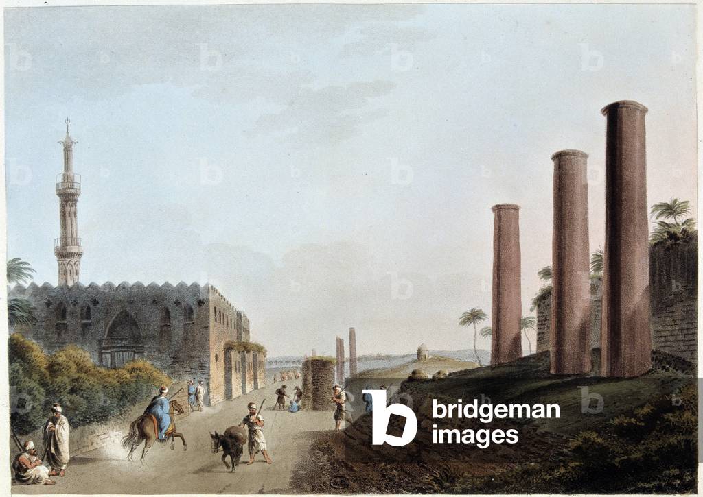 Granite pillars on the portico of canopus in ancient Alexandria - in “Views in Egypt, Palestine and other parts of the Ottoman Empire””, 1804