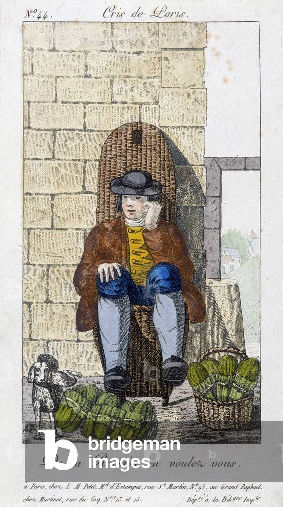 Salad salesman - in “” Cris de Paris””, deb. 19th century