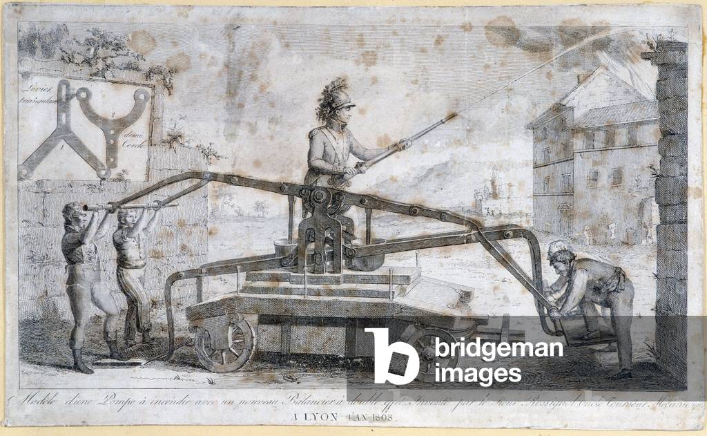 Fire pump in Lyon in 1808