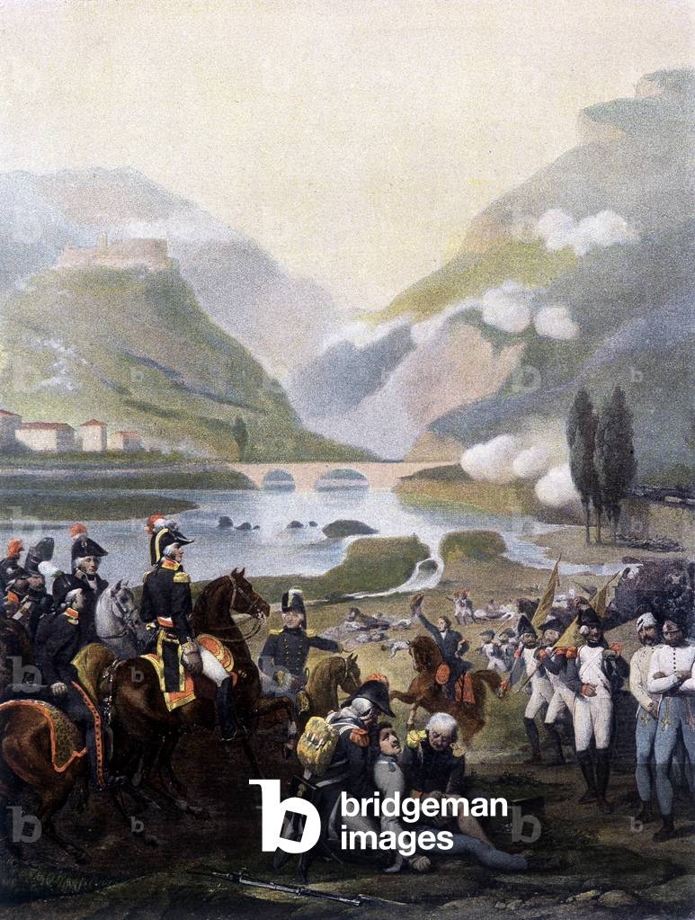 Capture of the castle of the Pietra by the Napoleonic army on September 4, 1796 - lithography, 19th century