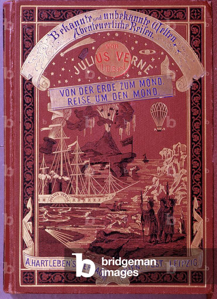Cover of a book by Jules Verne in German, 1877