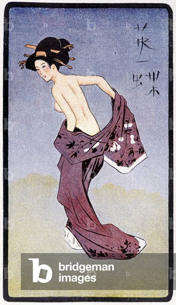 Young japanese stripped - in “” Japanese doll”” by Félicien Champsaur, ill. Hanafusa Itcho, Paris, 1912