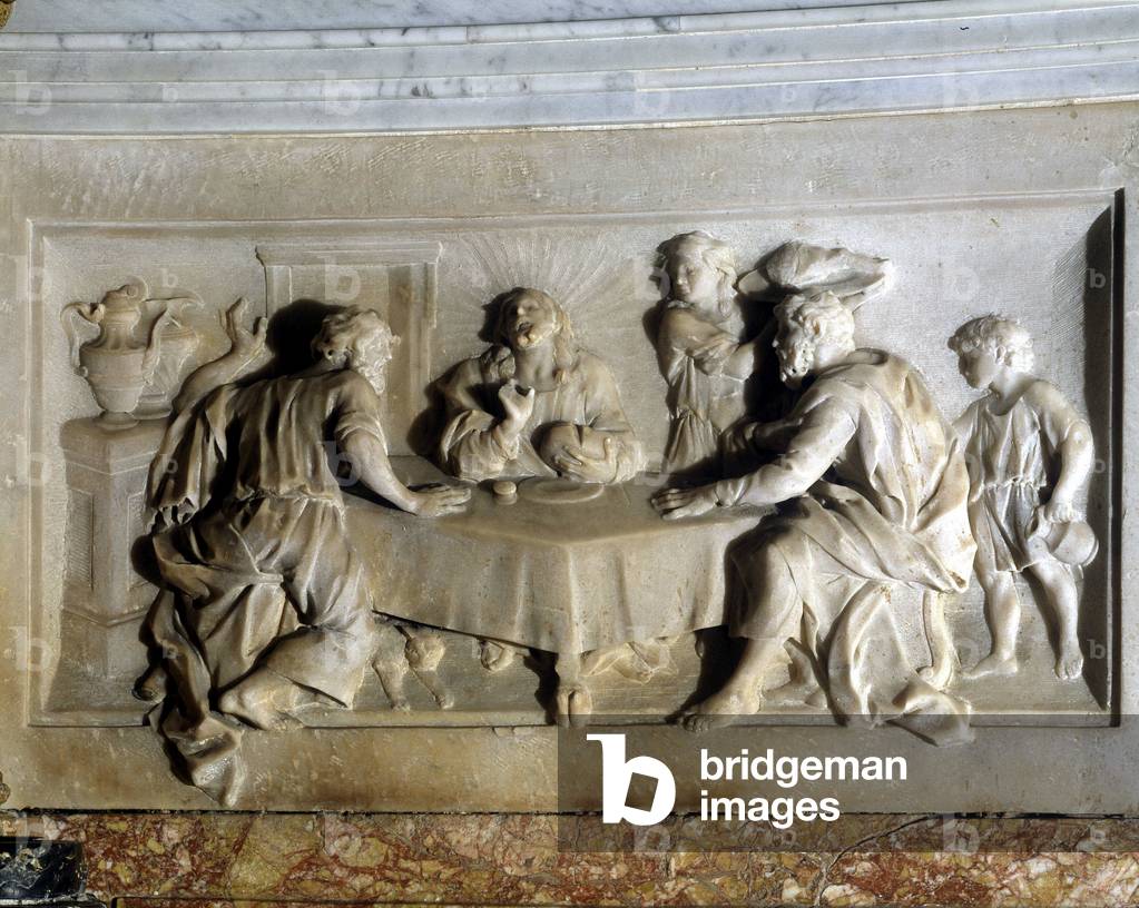 Christ and the pilgrims of Emmaus. Altarpiece of the Church of Trets.