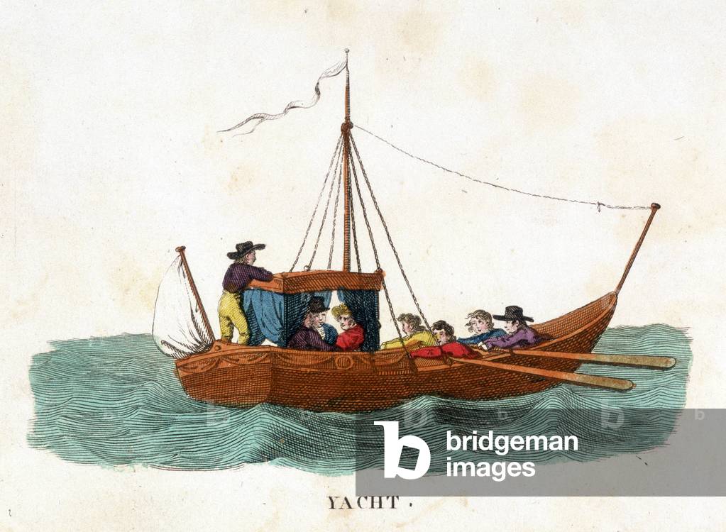 Romantic walk of a couple aboard a yacht.