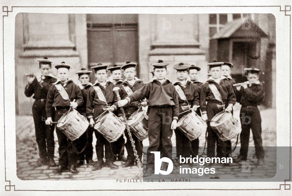 Pupils of the French Navy in Brest, National Marine School. Photography sd. late 19th century.