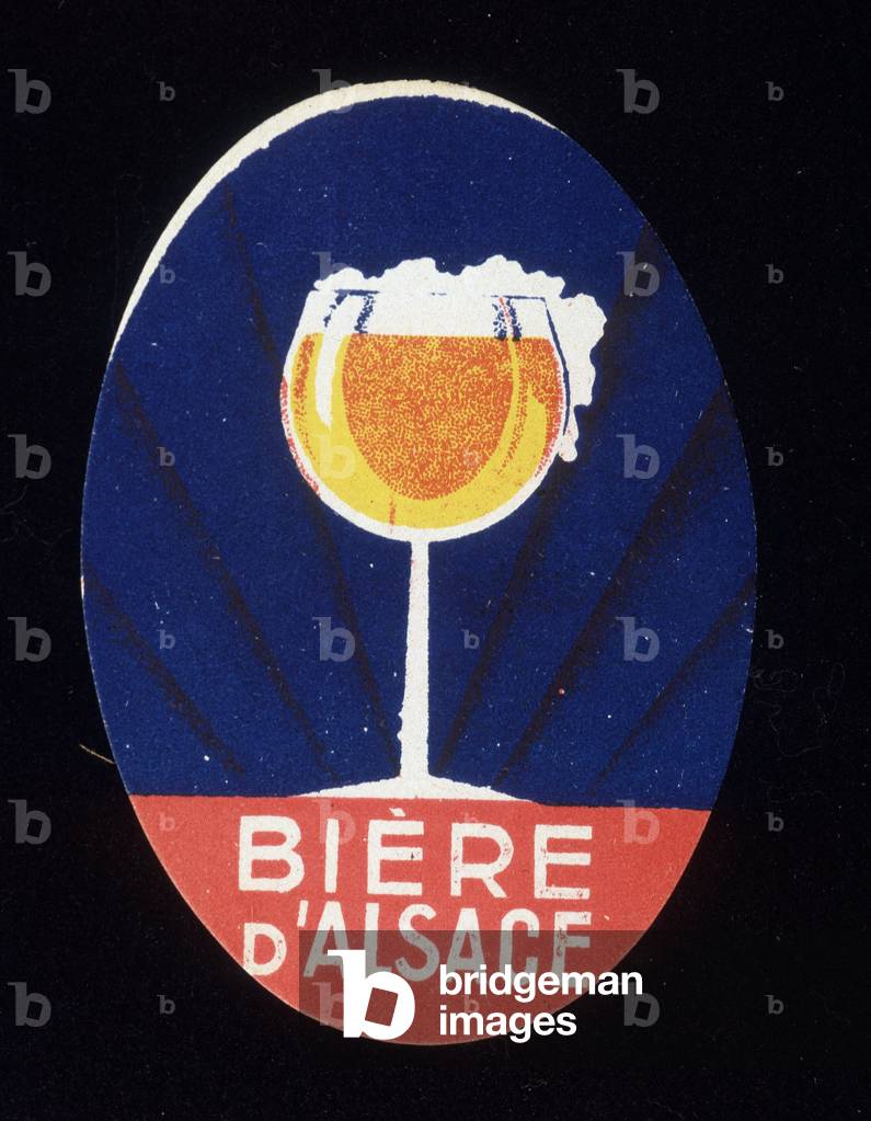 Advertising label for the Beer d'Alsace