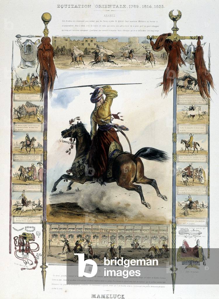 Mameluck (Eastern Horse Riding) - in “” Picturesque History of Ancient and Modern Horseback Riding”” by Charles Aubry, 1833-1834