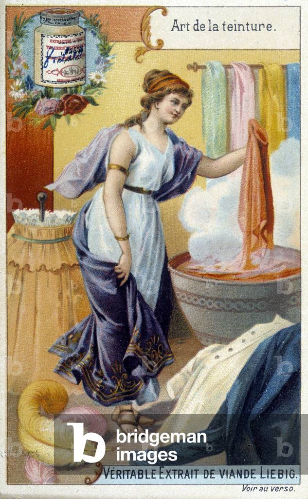 The art of dyeing - Label Liébig, v.1900