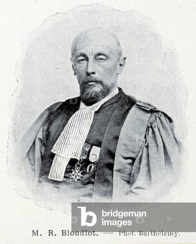 Portrait of the French physicist R. Blondot (1849 - 1930) photograph by Barthelemy in 1904.