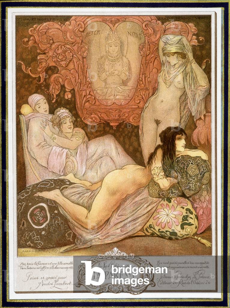 Laziness - drawing by André Lambert, 1918