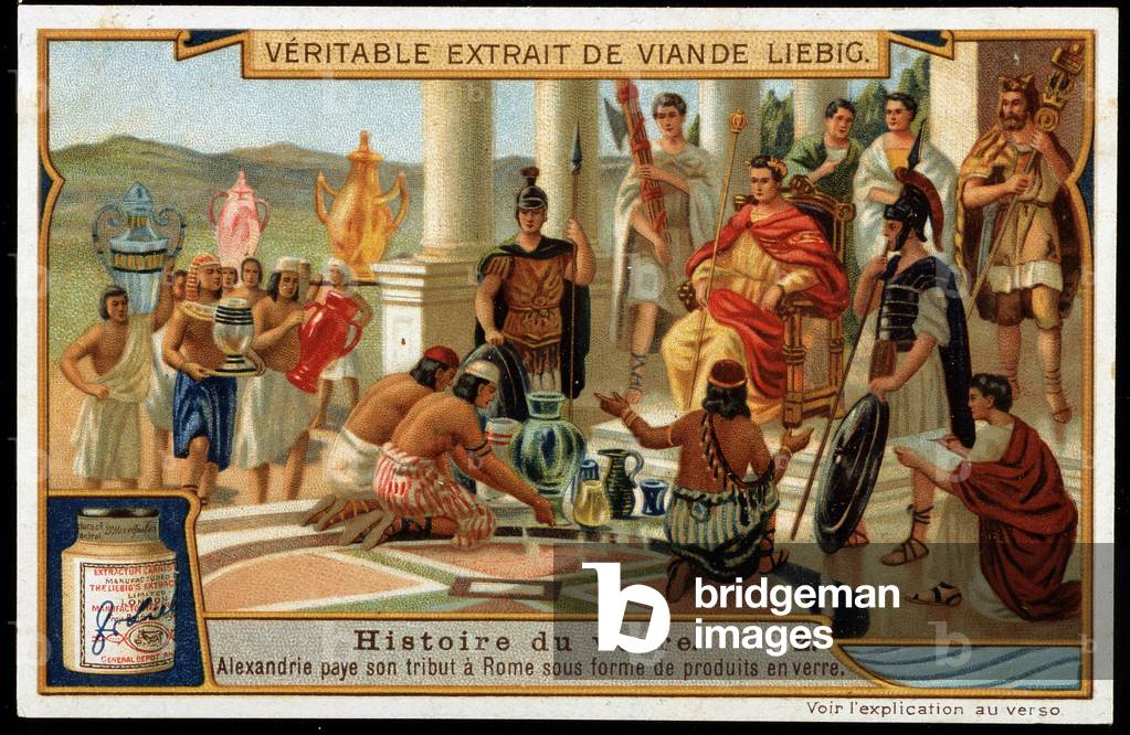 History of glass: Alexandria pays its tribute to Rome in the form of glass products - Liebig Chromolithography