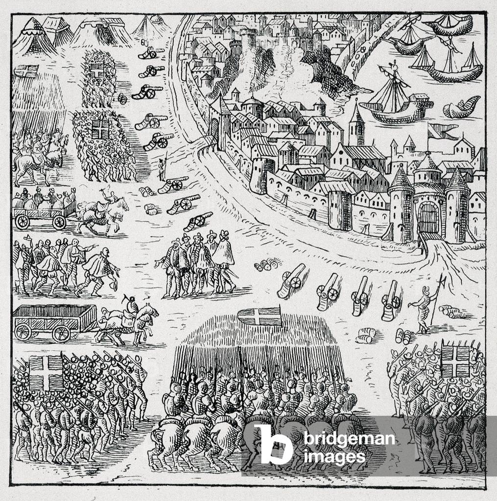 The Duke of Anjou (Henry III) having been elected king of Poland (in 1573) and was forced to go and take possession of this crown incessantly, the siege of La Rochelle was lifted, and the Rochellois were granted everything they asked for themselves and for their party - engraving, 1841