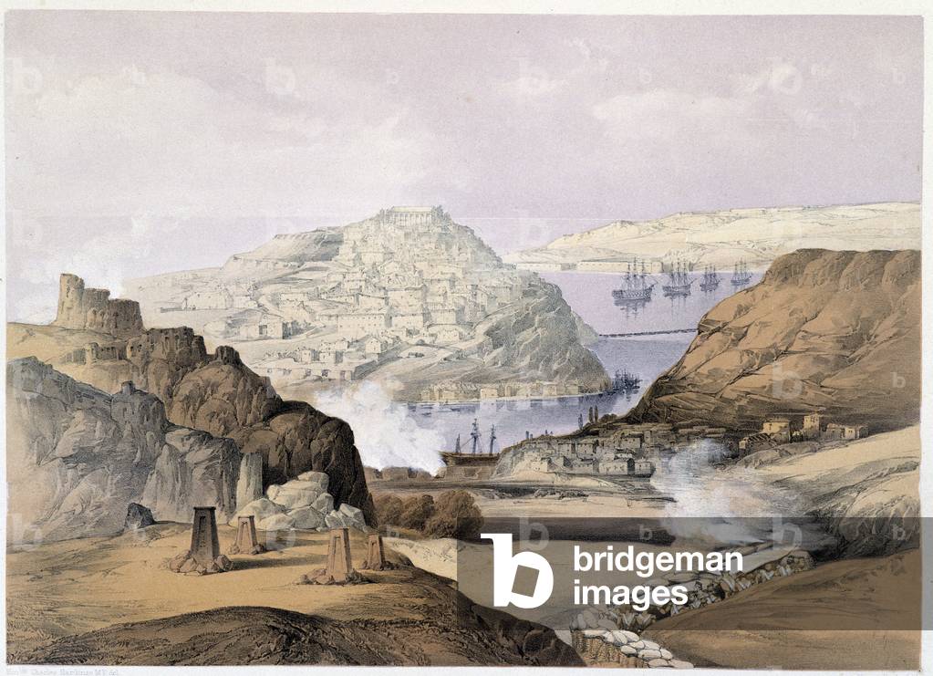 City of Sebastopol in “” Sevastopol”” by Ch.Hardinge. Litho by Vincent Brooks, d. London 1855 Henry Graves.