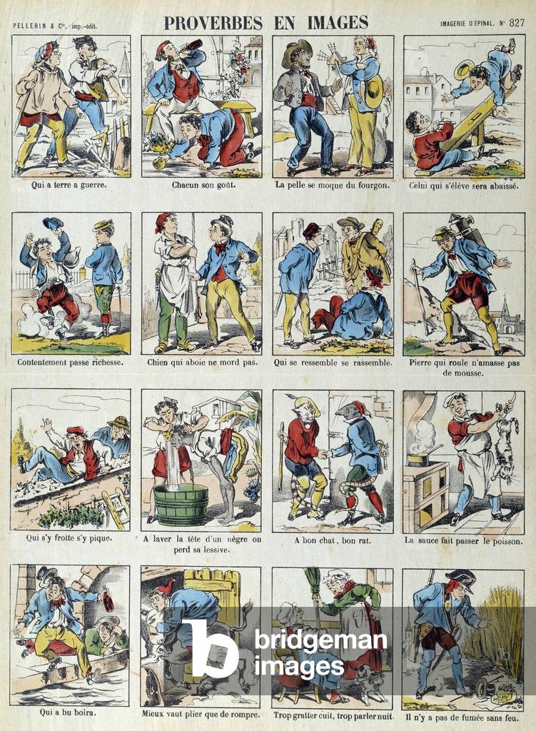 French proverbs (Epinal print) by French Artist