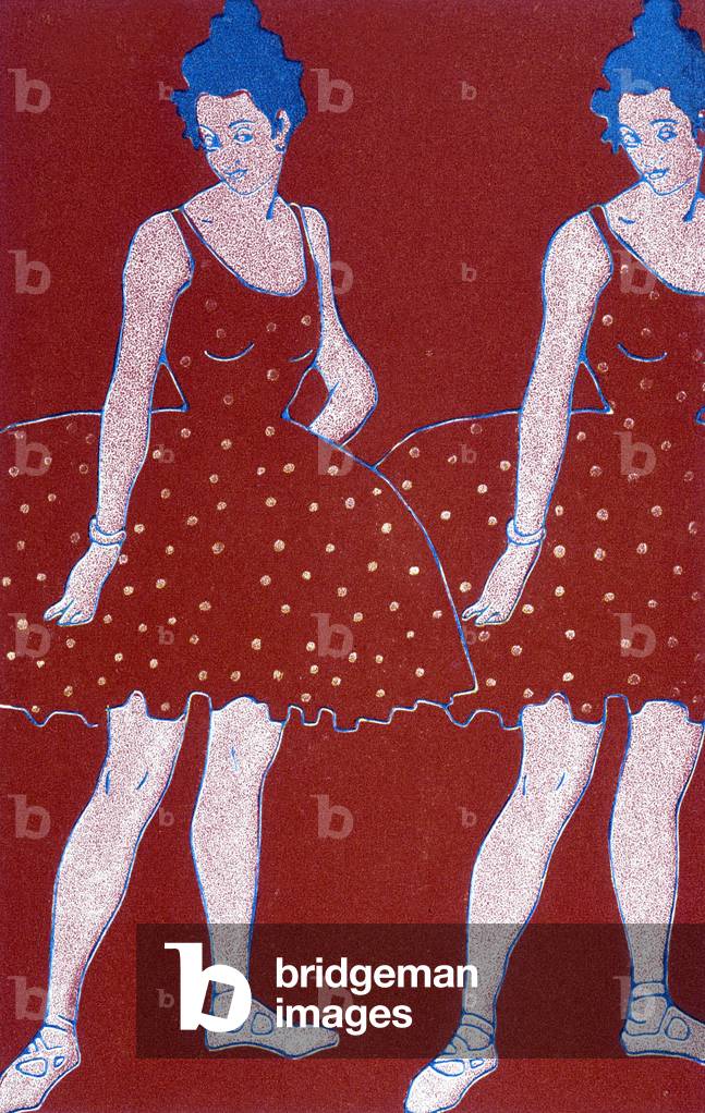 Pattern of 2 women in dance costume, “The Woman in Modern Decoration””, Klinger, circa 1920.