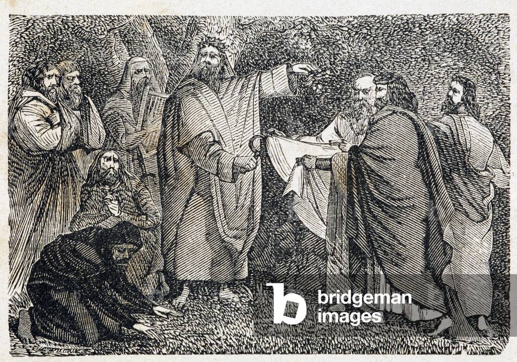 Druids picking mistletoe - in “Paris through the centuries””, 19th century