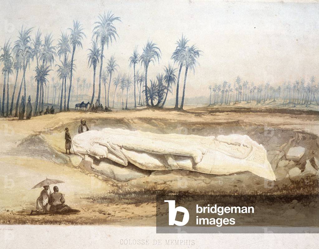Discovery of the Colossus of Memphis, Ancient Egypt, 19th century sd.