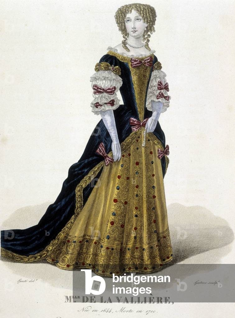 Louis- Françoise de La Baume Le Blanc, Duchesse de La Vallière (1644 - 1710) - in “” Galerie francaise de femmes célèbres”, drawing by Louis Maris Lante, Paris, 1827.