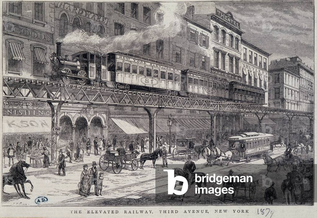 Raised railway on 3rd Avenue, New York, 1879