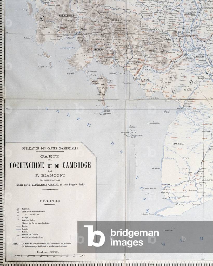 Map of Cambodia: detail of photo 32539. sd, beginning 20th century.