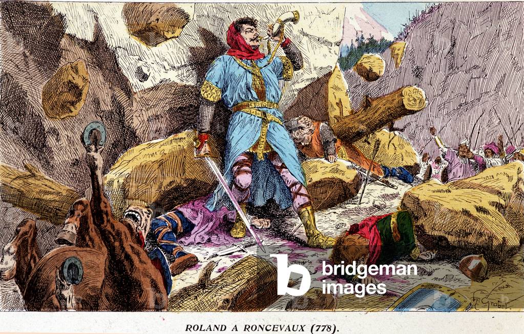 Image of The knight Roland, nephew of Charlemagne, at the Battle of by ...