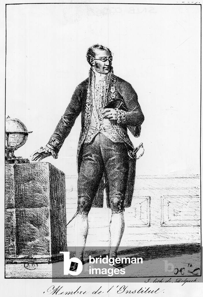 A member of the Institute, an Academician in the 19th century - engraving