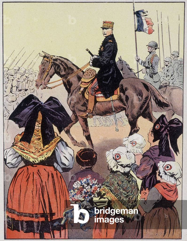 The Marechal Philippe Petain (1858-1951), triumphed in Metz at the head of the French army after the armistice in 1918. In “Our national glories”, circa 1920.