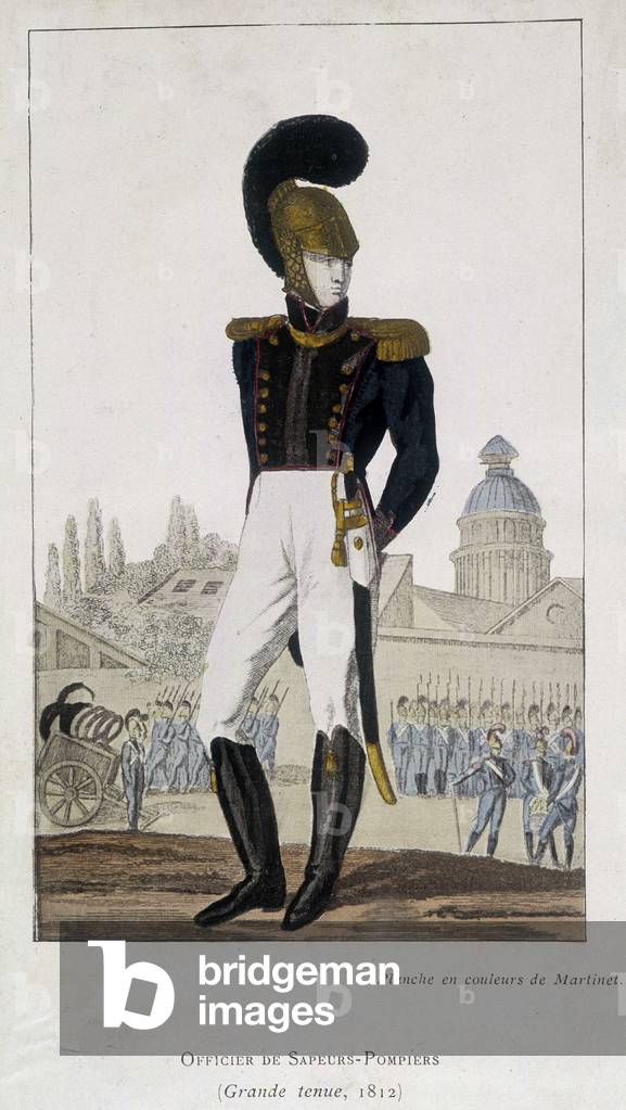 Firefighter, officer in 1812 - Arts Deco.