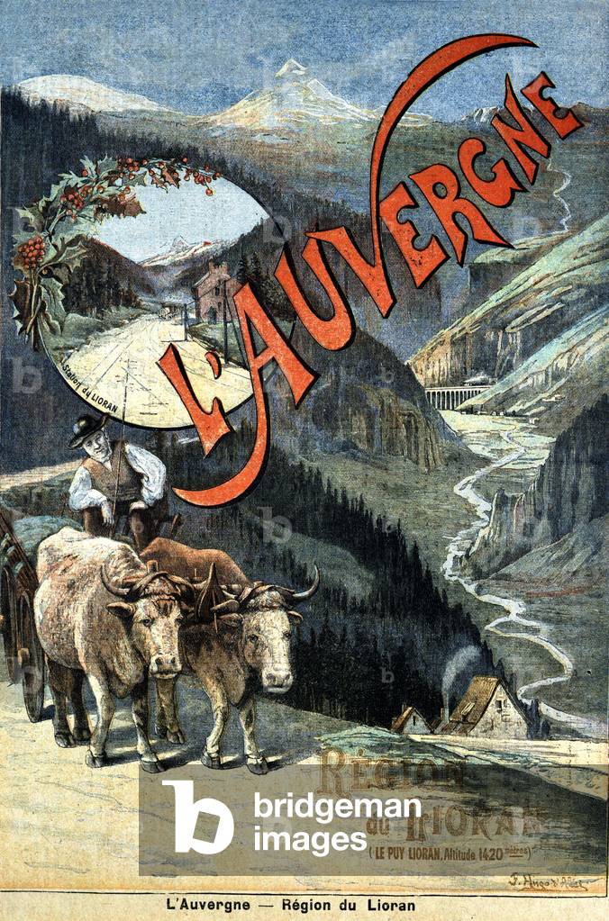 Auvergne mountains, Lioran region, tourism advertising, late 19th century