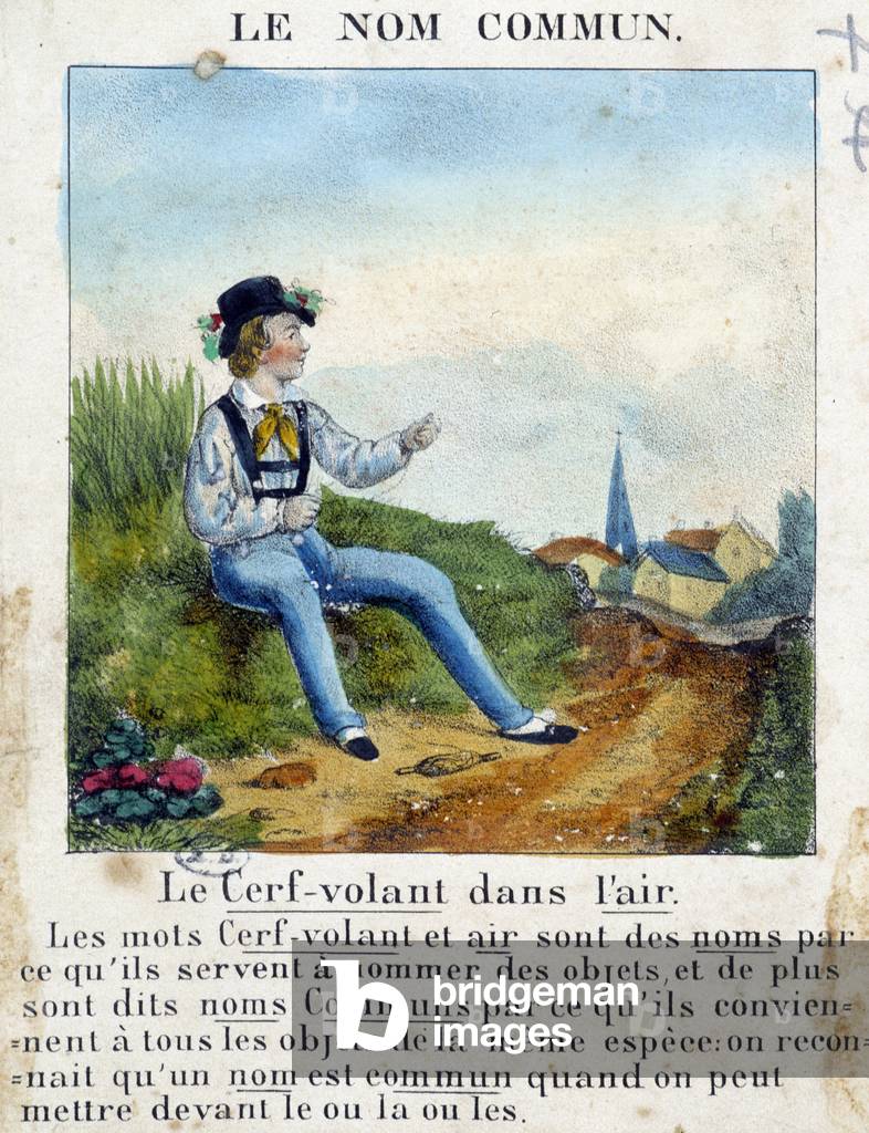 The Common Name (Child holding a kite) - in “” Grammar in Images””, 1850