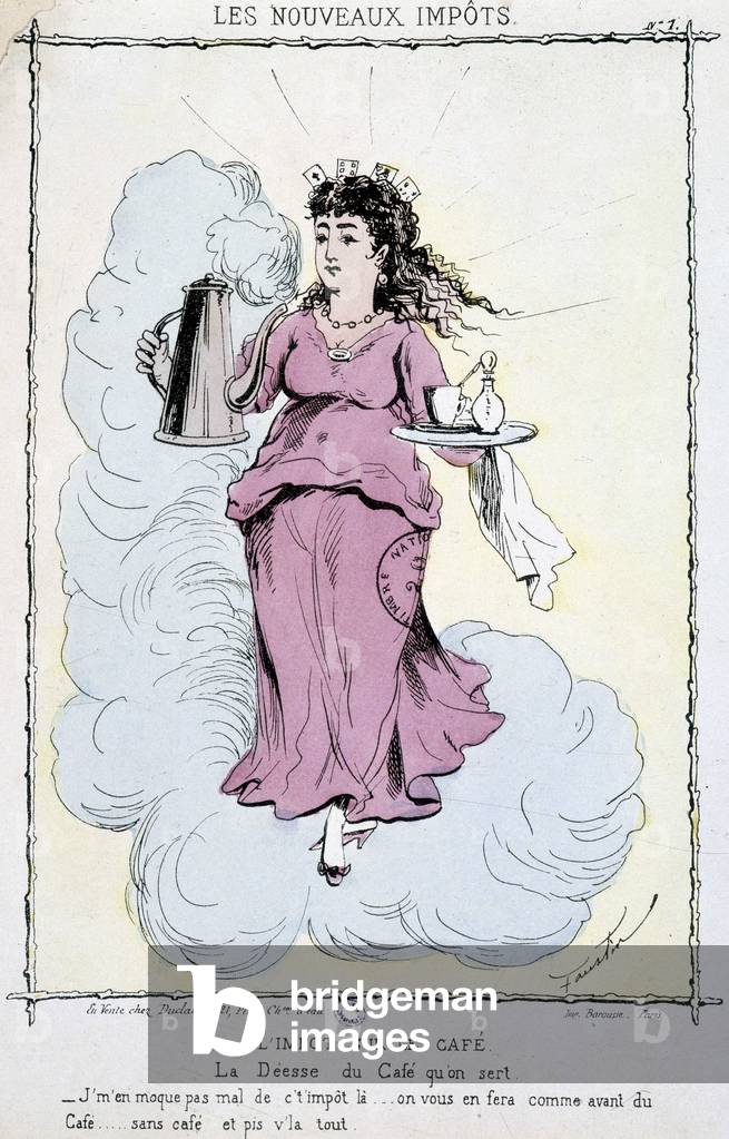 Coffee tax - drawing, 19th century