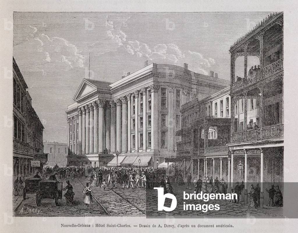 New Orleans (New Orleans): Hotel Saint-Charles (Saint Charles) - in “Le tour du monde”, 2nd semester 1876