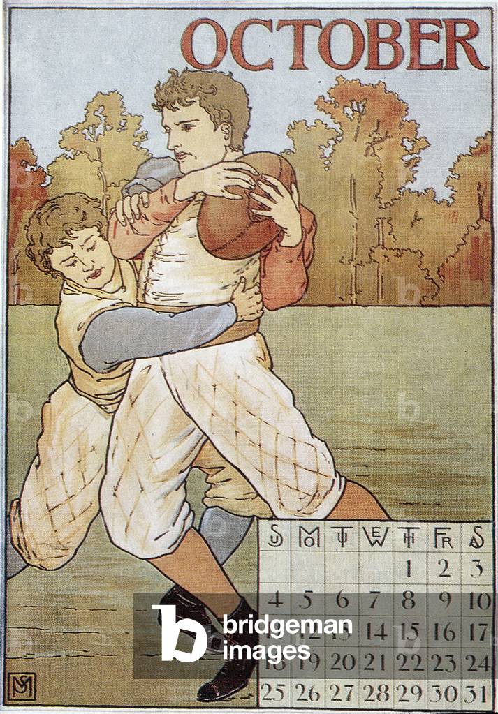 Rugbymen - English calendar, v. 1895