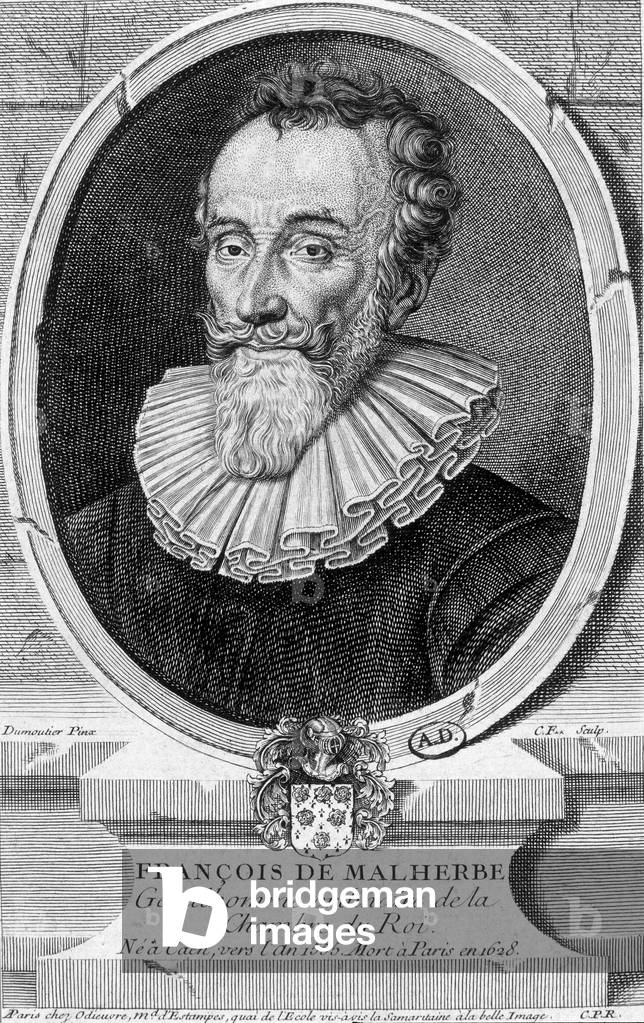 Portrait of François Malherbe, French poet (1555-1628) - engraving, 18th century
