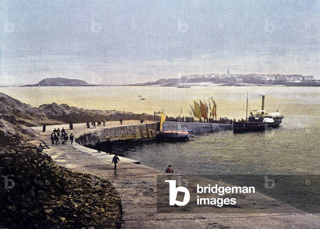 The bay of Saint-Malo from Dinard - in “” France. Watercolours Travel Memories”, sd. 19th century
