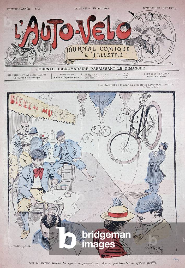 Minutes to the cyclist - in “” l'Auto-Vélo”” of 12/12/1897, Bibl. of the city of Paris.