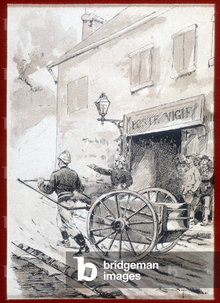 Firefighters, le devidoire a brancards, n.d. beginning 19th century.